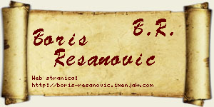 Boris Resanović vizit kartica